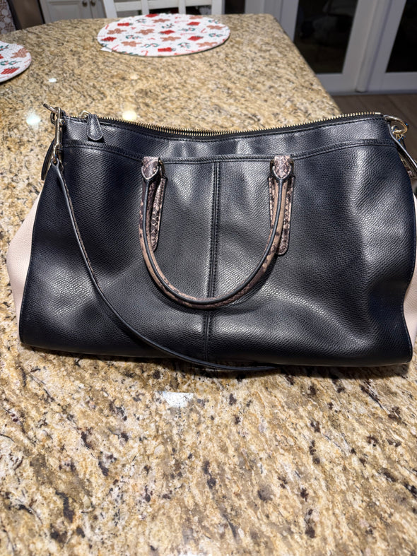 Coach black/snake skin handbag - rarely used