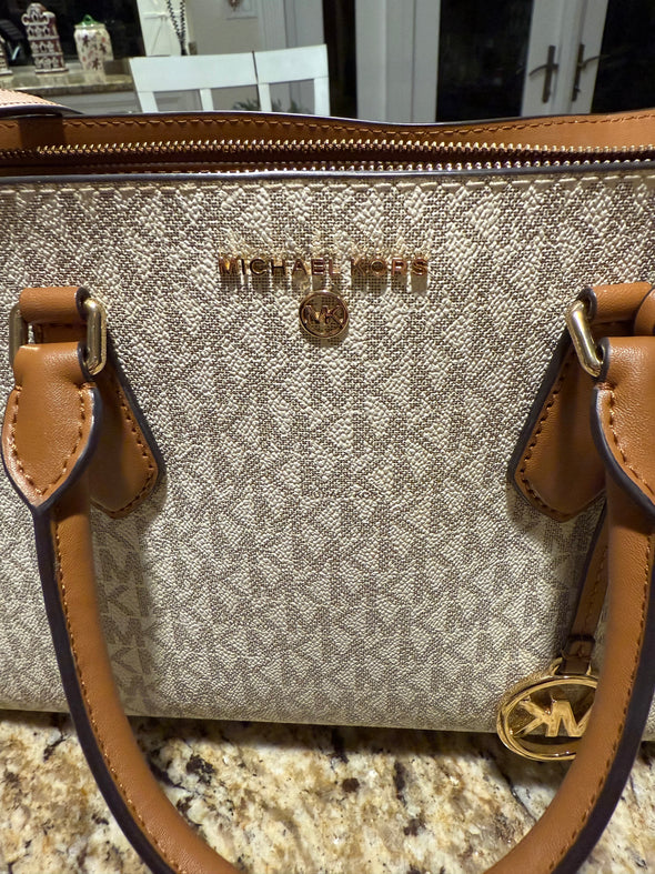 Michael Kors brown/white handbag