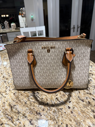 Michael Kors brown/white handbag