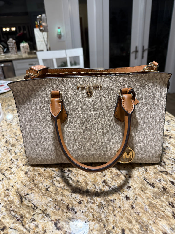 Michael Kors brown/white handbag